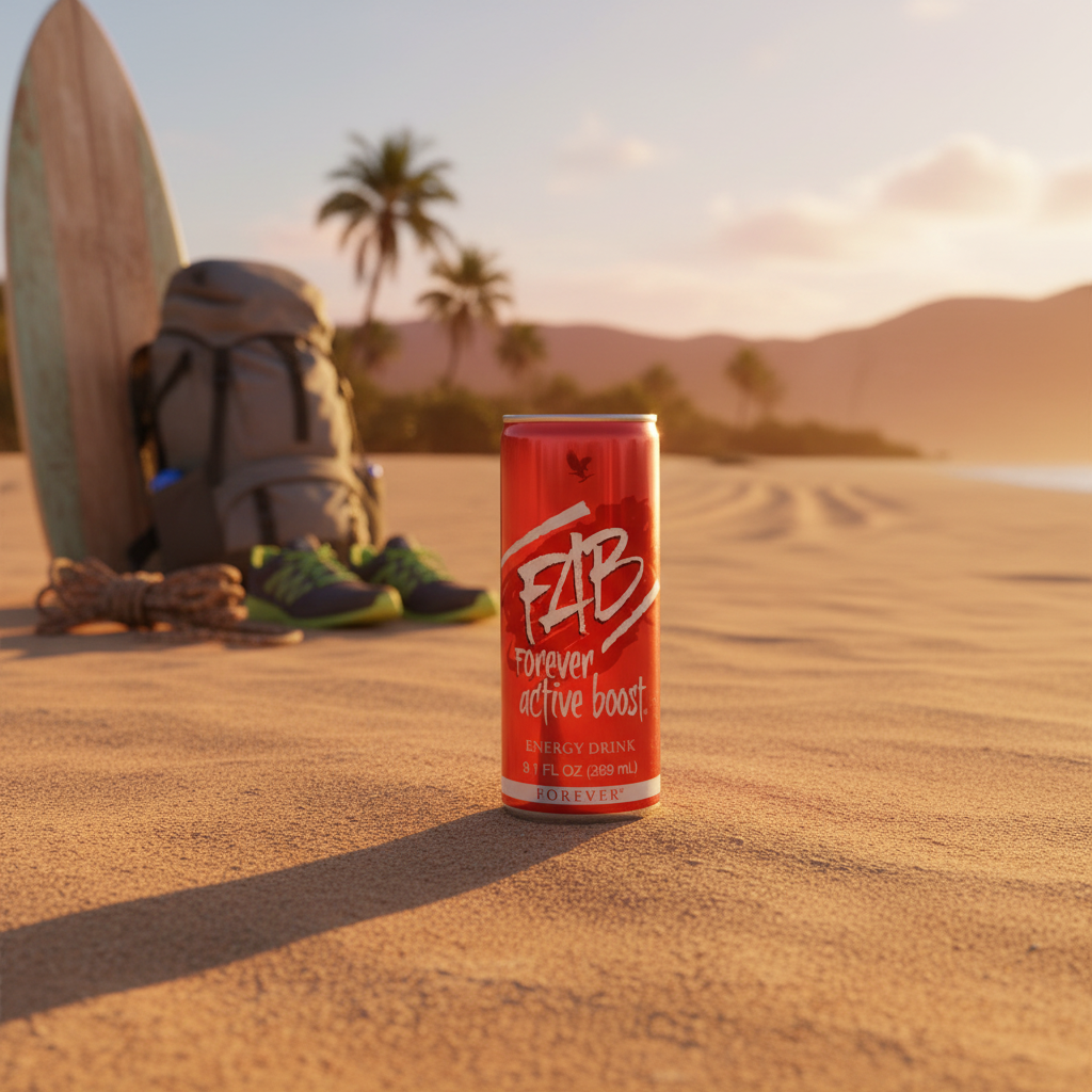 Forever FAB a delicious mild berry flavor and is made with a combination of B vitamins and guarana provides fast energy 8.4 fl.oz. (12 cans).