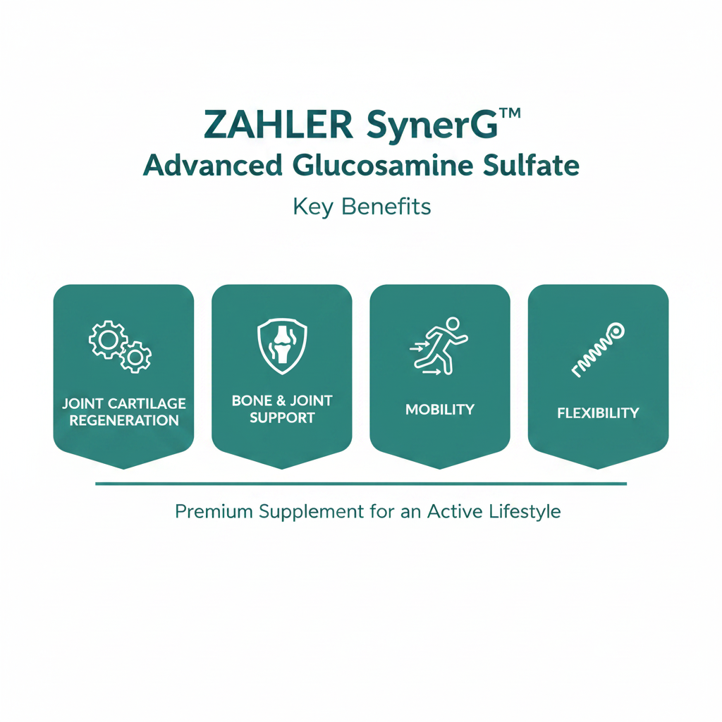 Zahler SynerG™ – Advanced Glucosamine Sulfate | Supports Healthy Joint Cartilage Regeneration | 120 Capsules