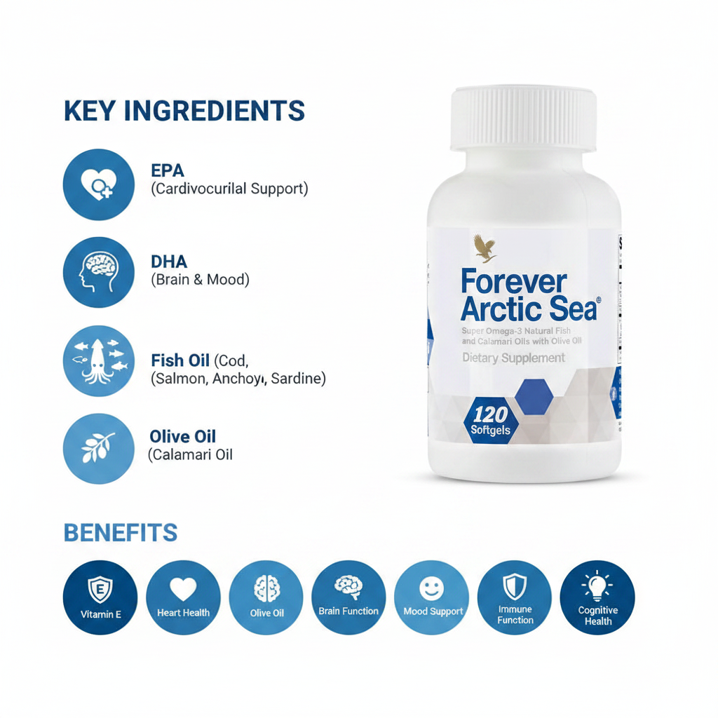 Forever living Arctic Supplement a perfect balanced blend of Omega 3s 120 softgels