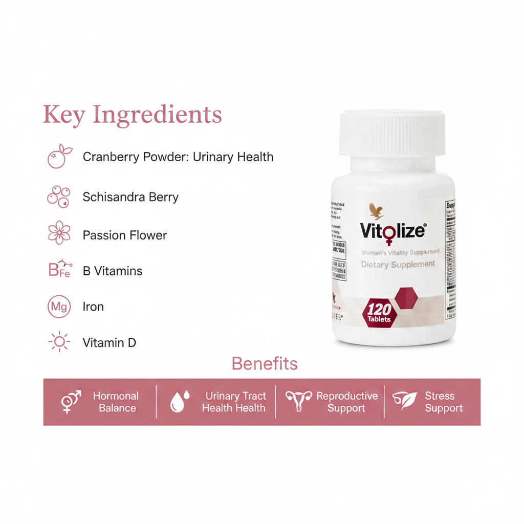 Forever Vitolize for Women Hormonal Balance & Urinary Health 120 Tablets