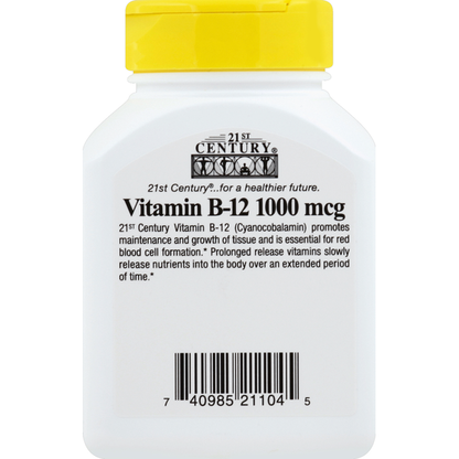 21ST Century Vitamin B-12, Prolonged Release, 1000 mcg, Tablets