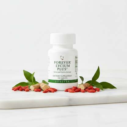 Forever Lycium Plus® combines goji berries with licorice extract antioxidant formula rooted in traditional Chinese wellness practices.