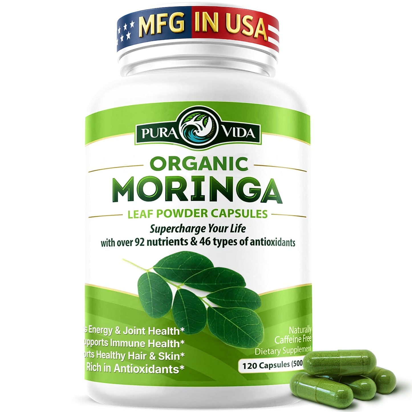 USDA Organic Moringa Capsules (120 Ct.)