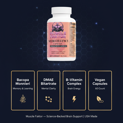 Muscle Faktor NEURO-FLUENCY Brain & Focus Support Capsules