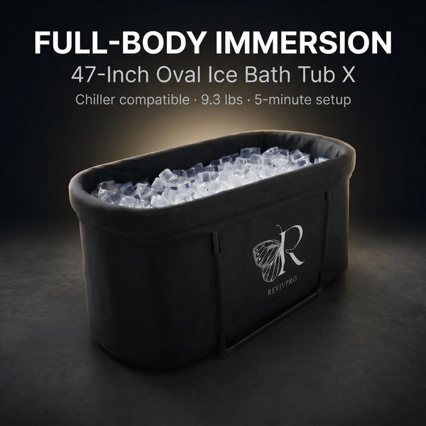 Portable Oval Ice Bath Tub X with Extra Length - Water Chiller Compatible Cold Plunge