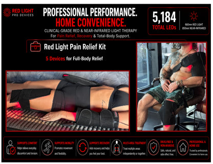 Red Light Pain Relief Kit – 5 Devices for Full-Body Relief