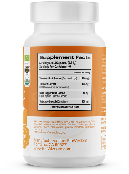 BioWizdom Organic Turmeric (120 caps)