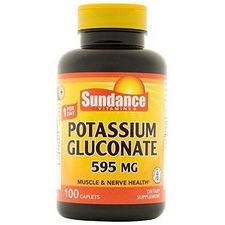 Sundance, Potassium Gluconate Caplets, 595 mg, 100 Tabs