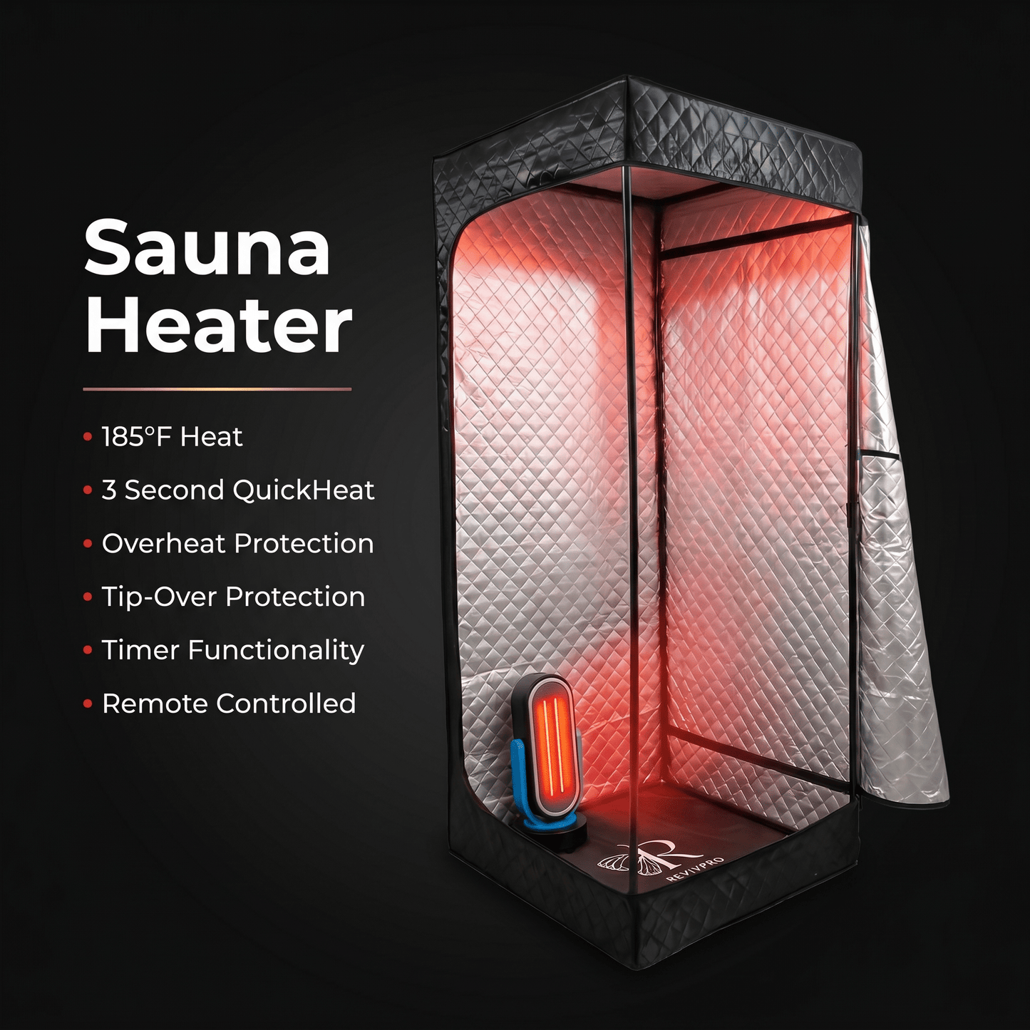 Sauna Heater – 1500W Ceramic Carbon QuickHeat® with Remote