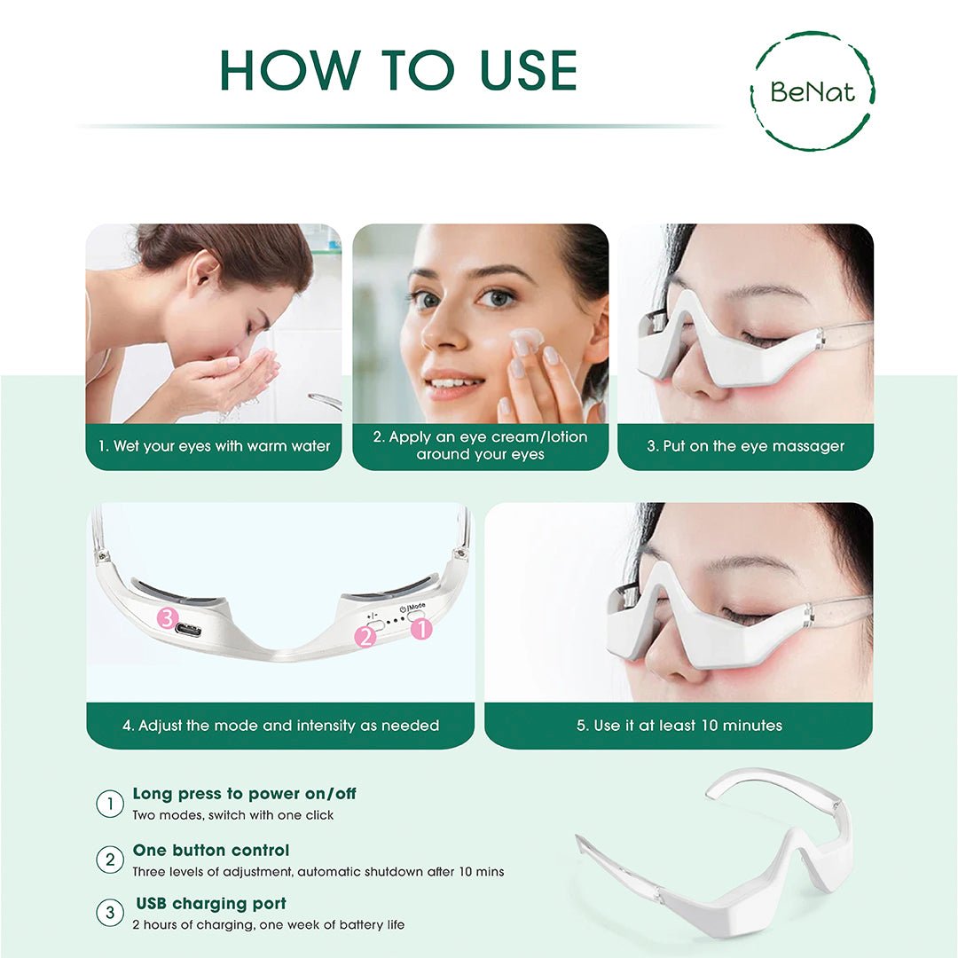 Under-Eye Red Light Therapy Massager| Skin Rejuvenation & Relaxation Device